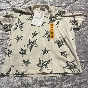 cream shirt with scribbled stars, Zara